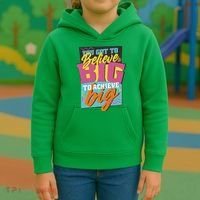 Believe Big To Achieve Big Retro Kids Hoodie thumb 3
