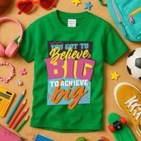 Believe Big To Achieve Big Retro Kids T-Shirt thumb 3