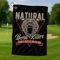 Bear Born To Kill Dont Mess With Me Golf Towel thumb 1