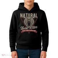 Bear Born To Kill Dont Mess With Me Kids Hoodie thumb 4
