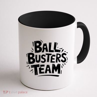 Ball Busters Team Funny Pickleball Lovers White Cool Gift Coffee Mug back