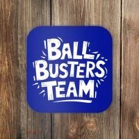 Ball Busters Team Funny Pickleball Lovers White Cool Gift Coaster thumb 0