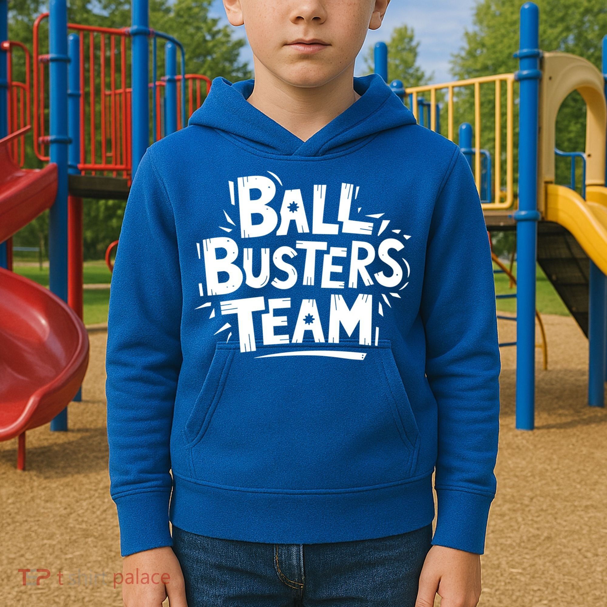 Ball Busters Team Funny Pickleball Lovers White Cool Gift Kids Hoodie
