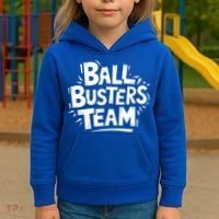 Ball Busters Team Funny Pickleball Lovers White Cool Gift Kids Hoodie thumb 3