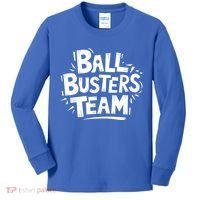 Ball Busters Team Funny Pickleball Lovers White Cool Gift Kids Long Sleeve Shirt thumb 0