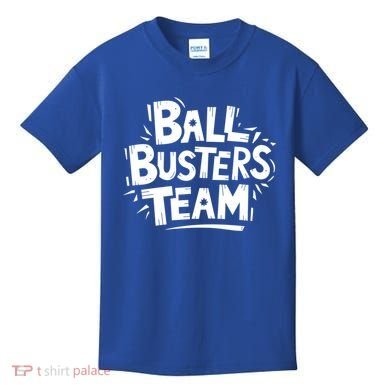 Ball Busters Team Funny Pickleball Lovers White Cool Gift Kids T-Shirt
