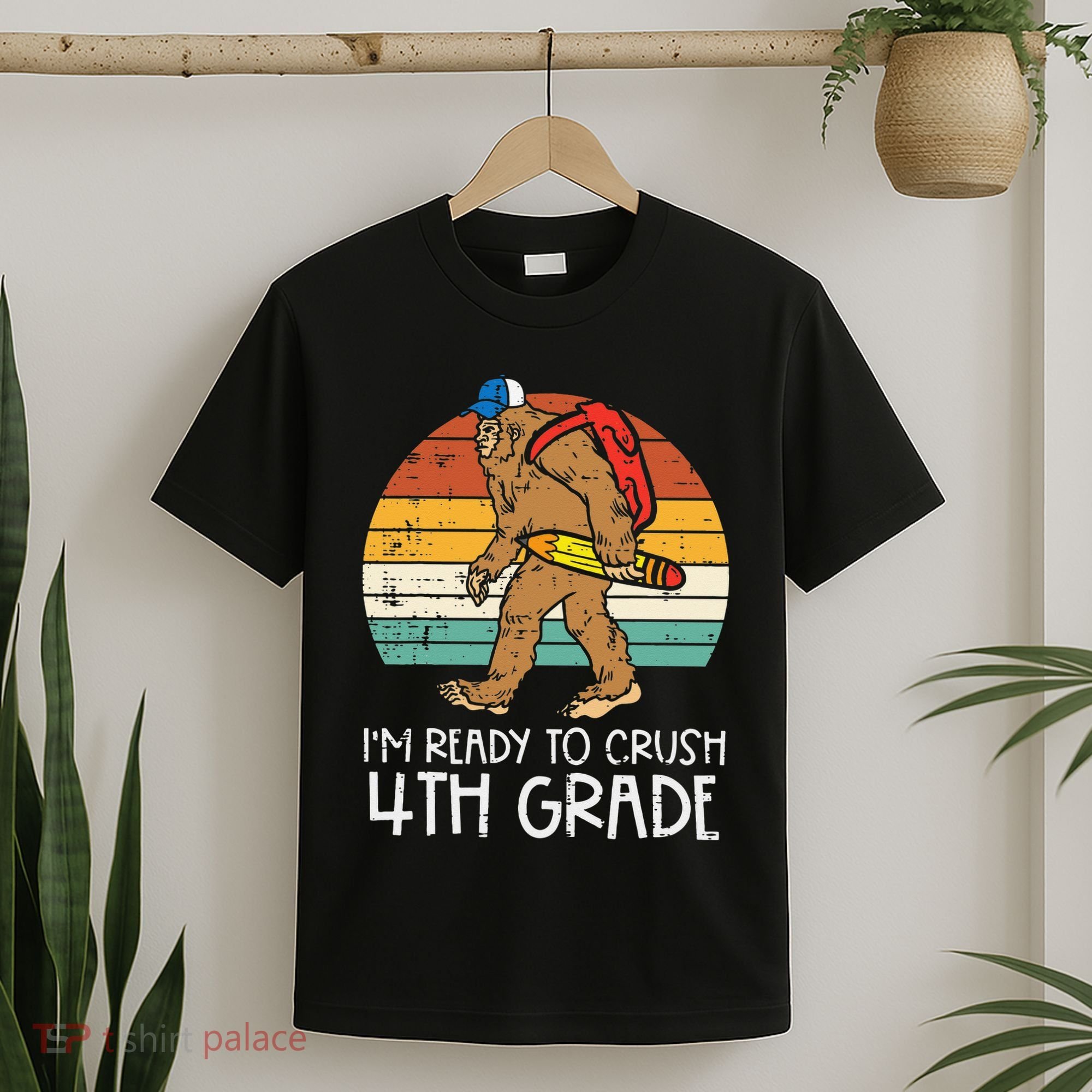 Bigfoot Back to School Ready to Crush Fourth Grade T-Shirt