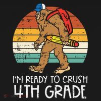 Bigfoot Back to School Ready to Crush Fourth Grade Women's Hoodie thumb 2