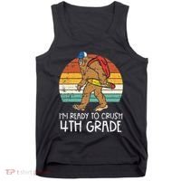 Bigfoot Back to School Ready to Crush Fourth Grade Tank Top thumb 0