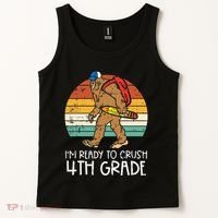 Bigfoot Back to School Ready to Crush Fourth Grade Tank Top thumb 2