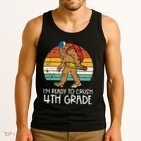 Bigfoot Back to School Ready to Crush Fourth Grade Tank Top thumb 3