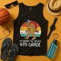 Bigfoot Back to School Ready to Crush Fourth Grade Tank Top thumb 4
