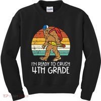 Bigfoot Back to School Ready to Crush Fourth Grade Kids Sweatshirt thumb 0