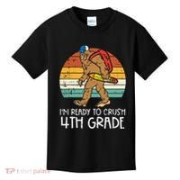 Bigfoot Back to School Ready to Crush Fourth Grade Kids T-Shirt thumb 0
