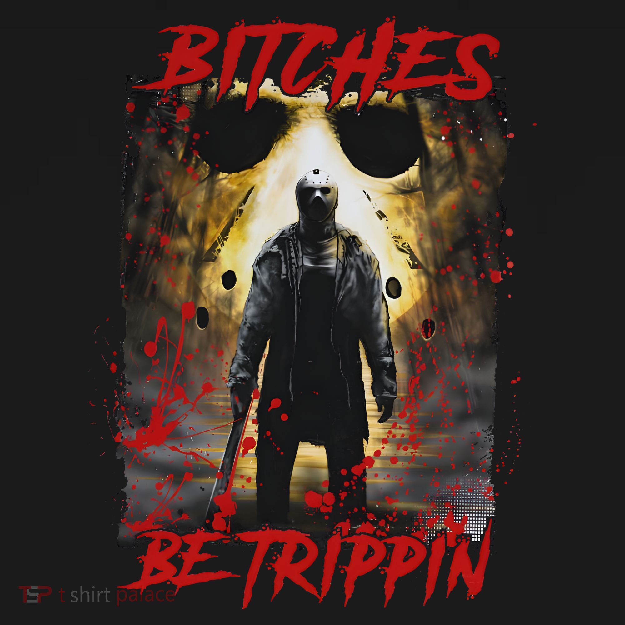 Bitches Be Trippin Horror Character Halloween Coaster