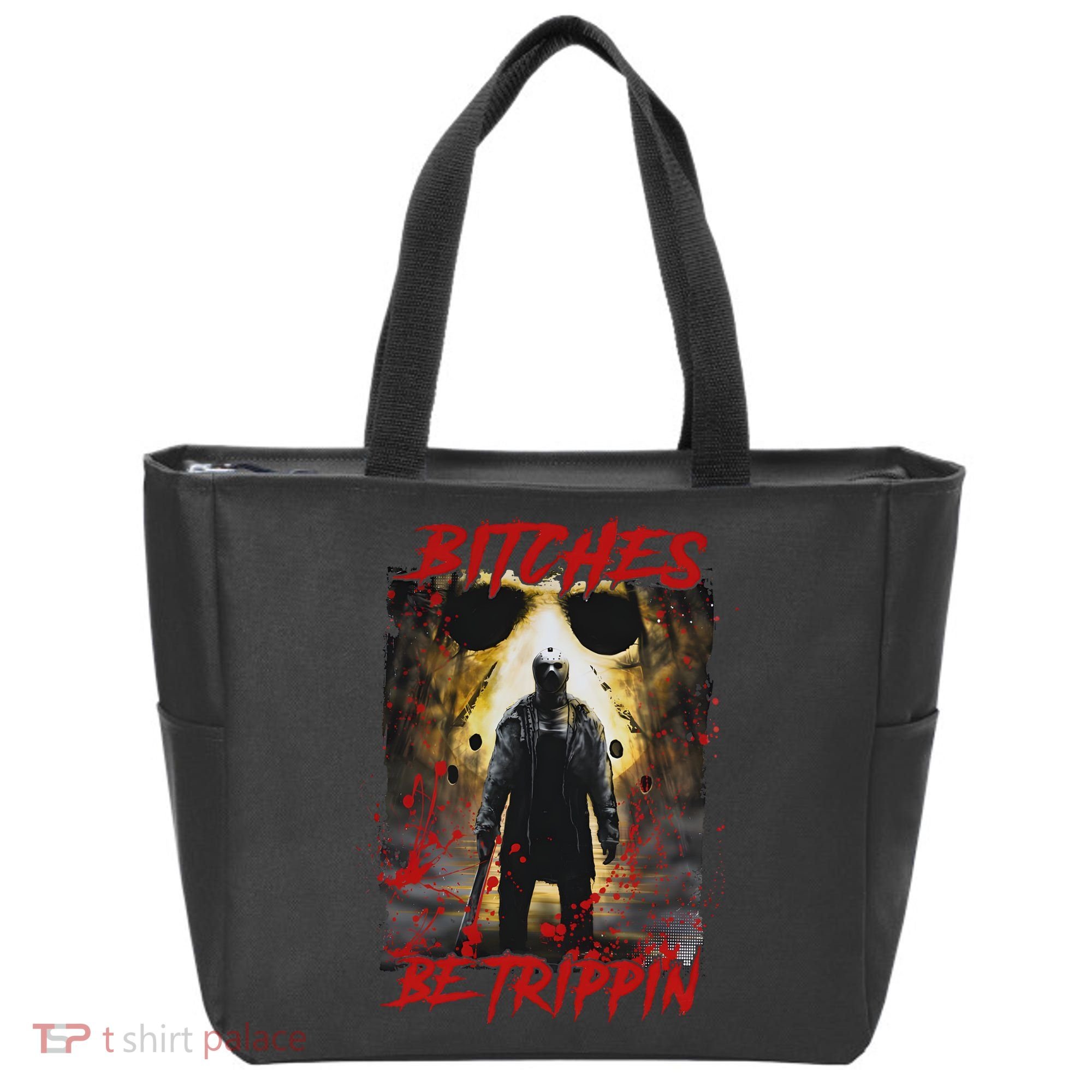 Bitches Be Trippin Horror Character Halloween Tote Bag