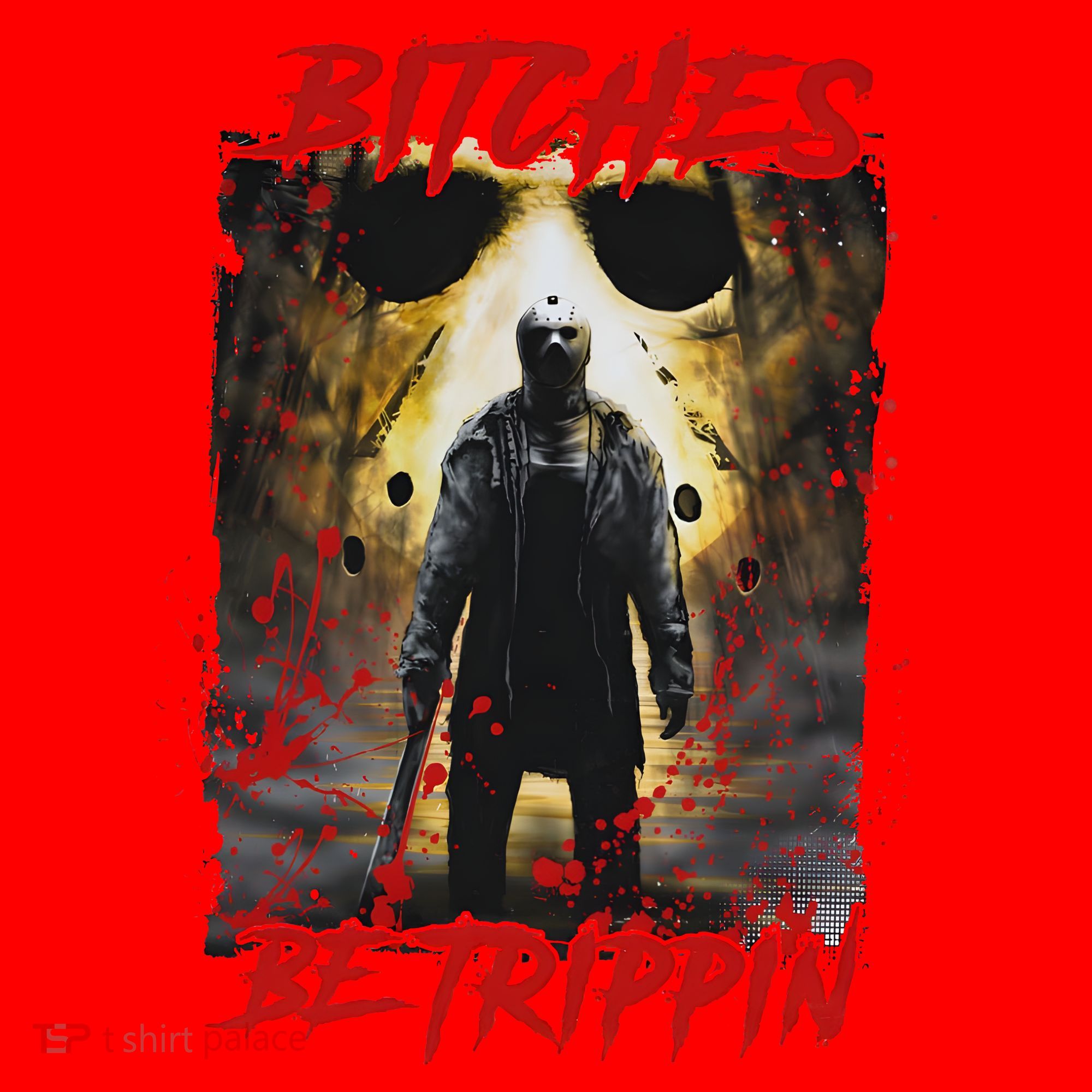 Bitches Be Trippin Horror Character Halloween Santa Hat