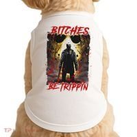 Bitches Be Trippin Horror Character Halloween Doggie Tank thumb 0