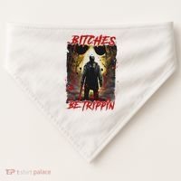 Bitches Be Trippin Horror Character Halloween USA-Made Doggie Bandana thumb 0