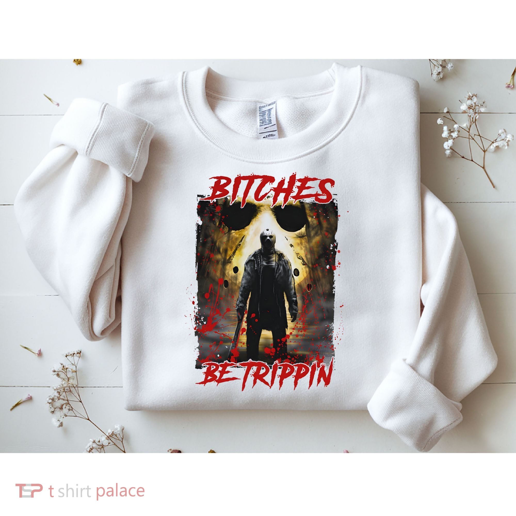 Bitches Be Trippin Horror Character Halloween Sweatshirt