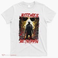 Bitches Be Trippin Horror Character Halloween T-Shirt thumb 0