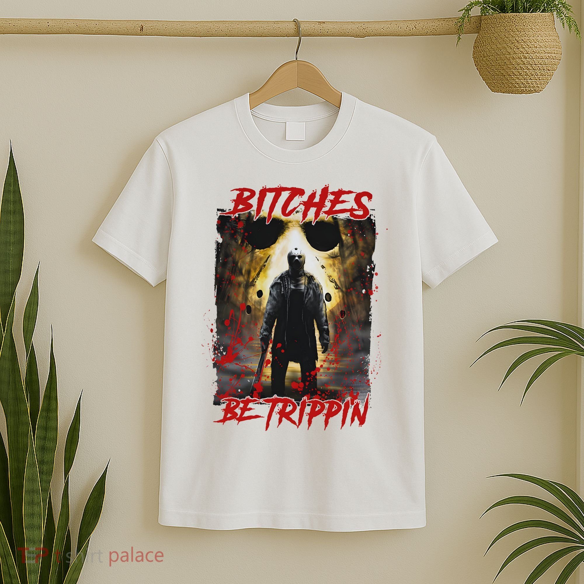Bitches Be Trippin Horror Character Halloween T-Shirt