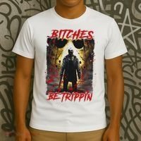 Bitches Be Trippin Horror Character Halloween T-Shirt thumb 3