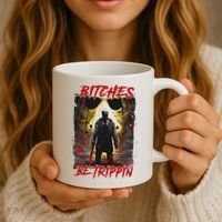 Bitches Be Trippin Horror Character Halloween Coffee Mug thumb 3