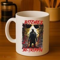 Bitches Be Trippin Horror Character Halloween Coffee Mug thumb 4