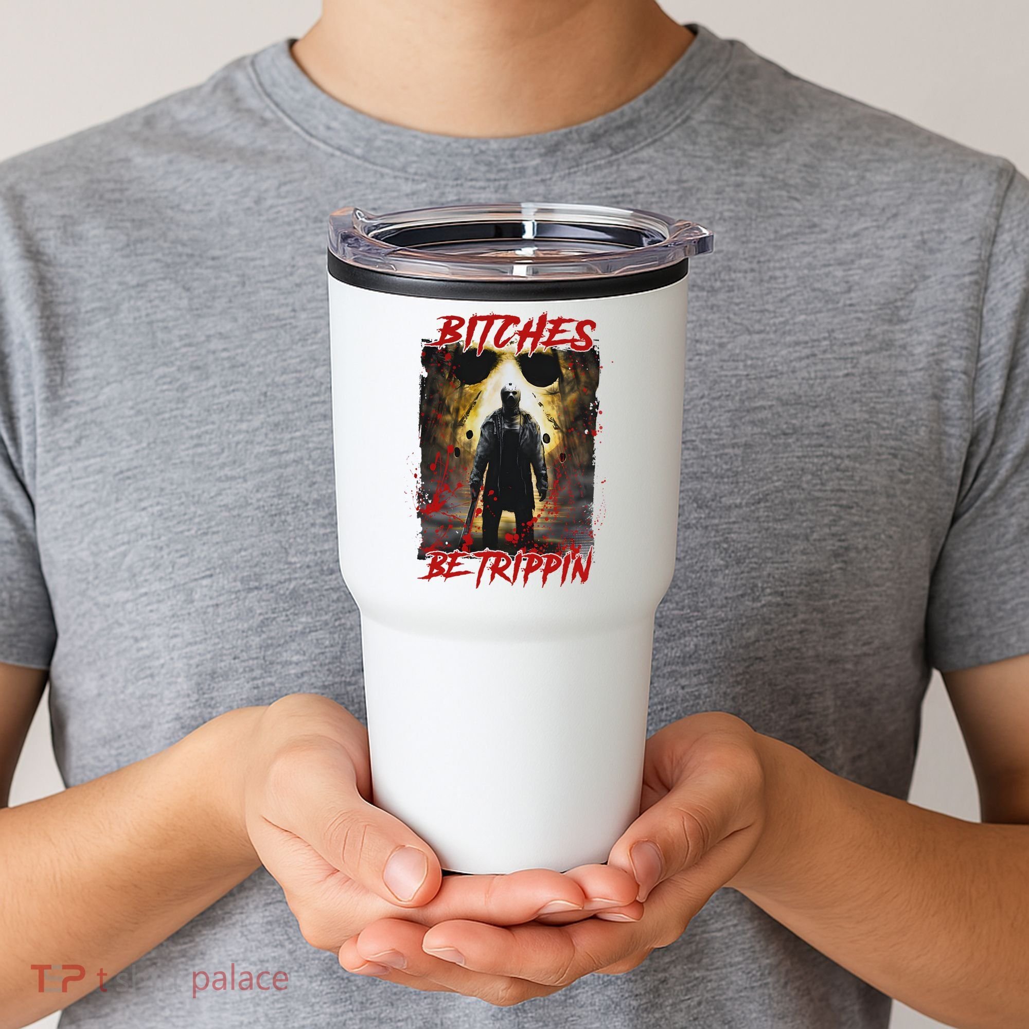 Bitches Be Trippin Horror Character Halloween Tumbler