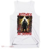 Bitches Be Trippin Horror Character Halloween Tank Top thumb 0