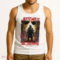 Bitches Be Trippin Horror Character Halloween Tank Top thumb 3