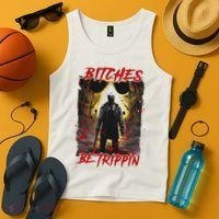 Bitches Be Trippin Horror Character Halloween Tank Top thumb 4