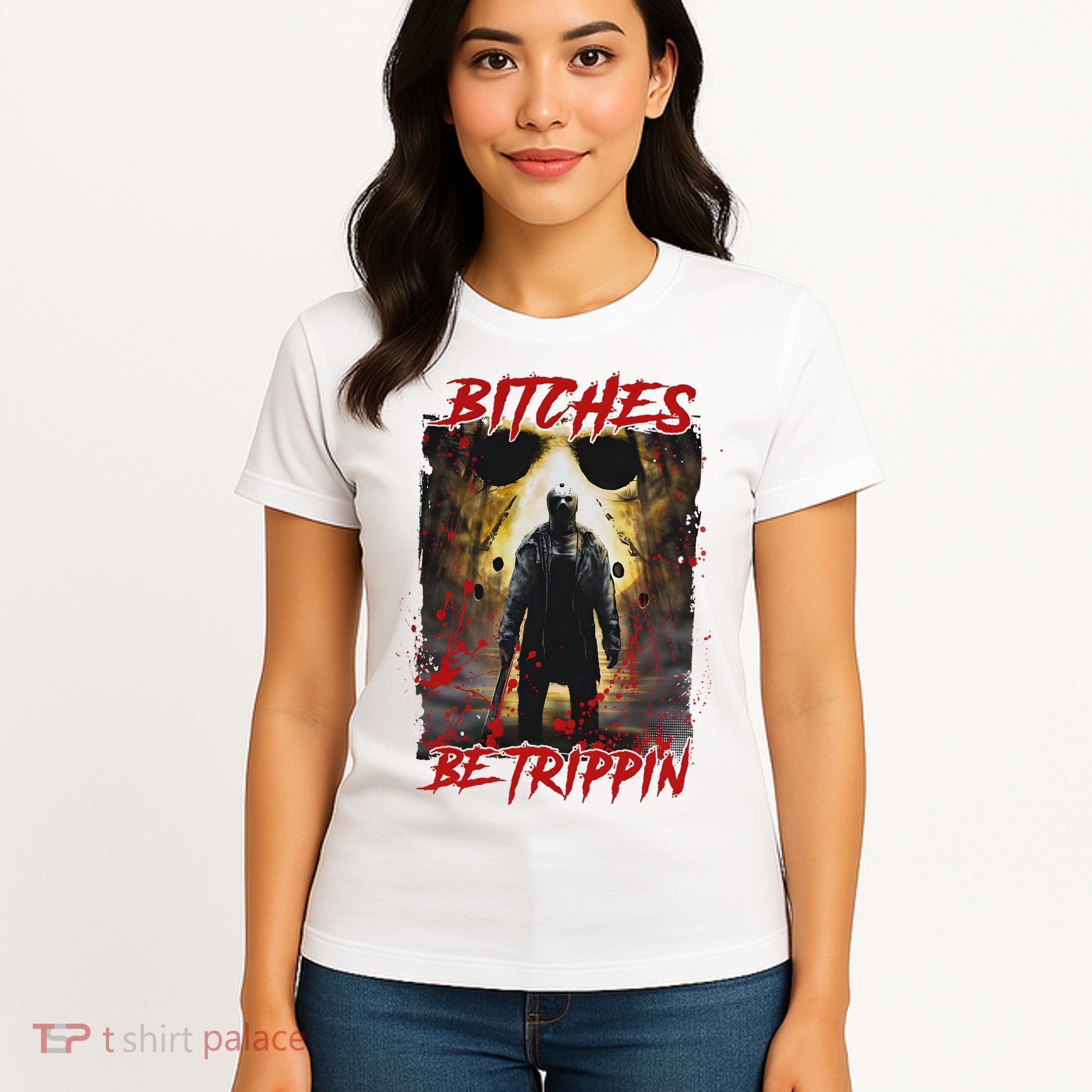 Bitches Be Trippin Horror Character Halloween Women's T-Shirt
