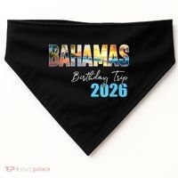 Bahamas Birthday Trip 2026 USA-Made Doggie Bandana thumb 0