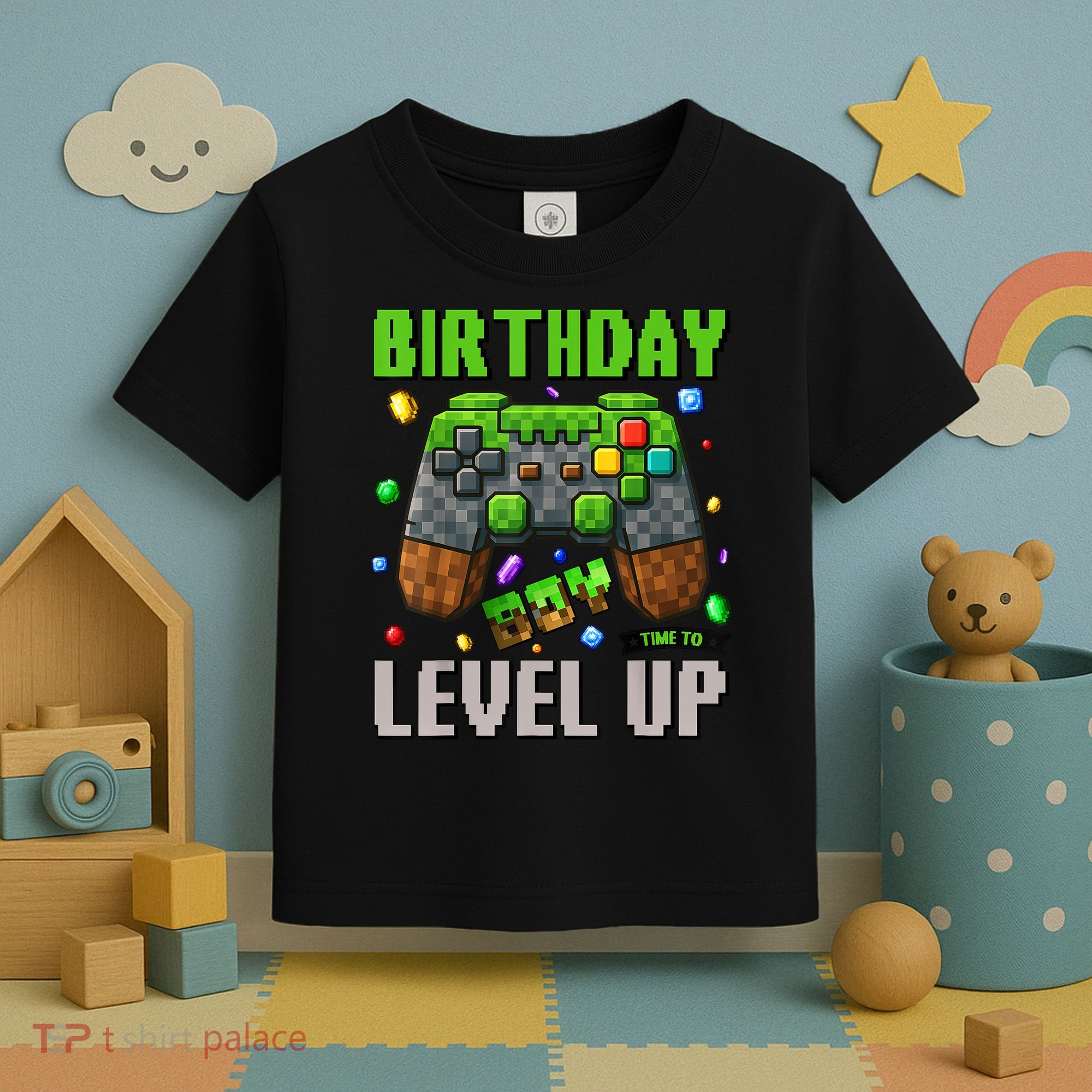 Birthday Boy Time To Level Up Video Game Birthday Gamer Boy Toddler T-Shirt