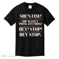 Bad Blood TS Yells At Security Guard Version Shes Fine Baby Now Kids T-Shirt thumb 0