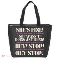 Bad Blood TS Yells At Security Guard Version Shes Fine Baby Now Tote Bag thumb 0