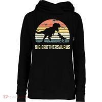 Big Brothersaurus T Rex Dinosaur Big Brother Saurus Family Womens Funnel Neck Pullover Hood thumb 0