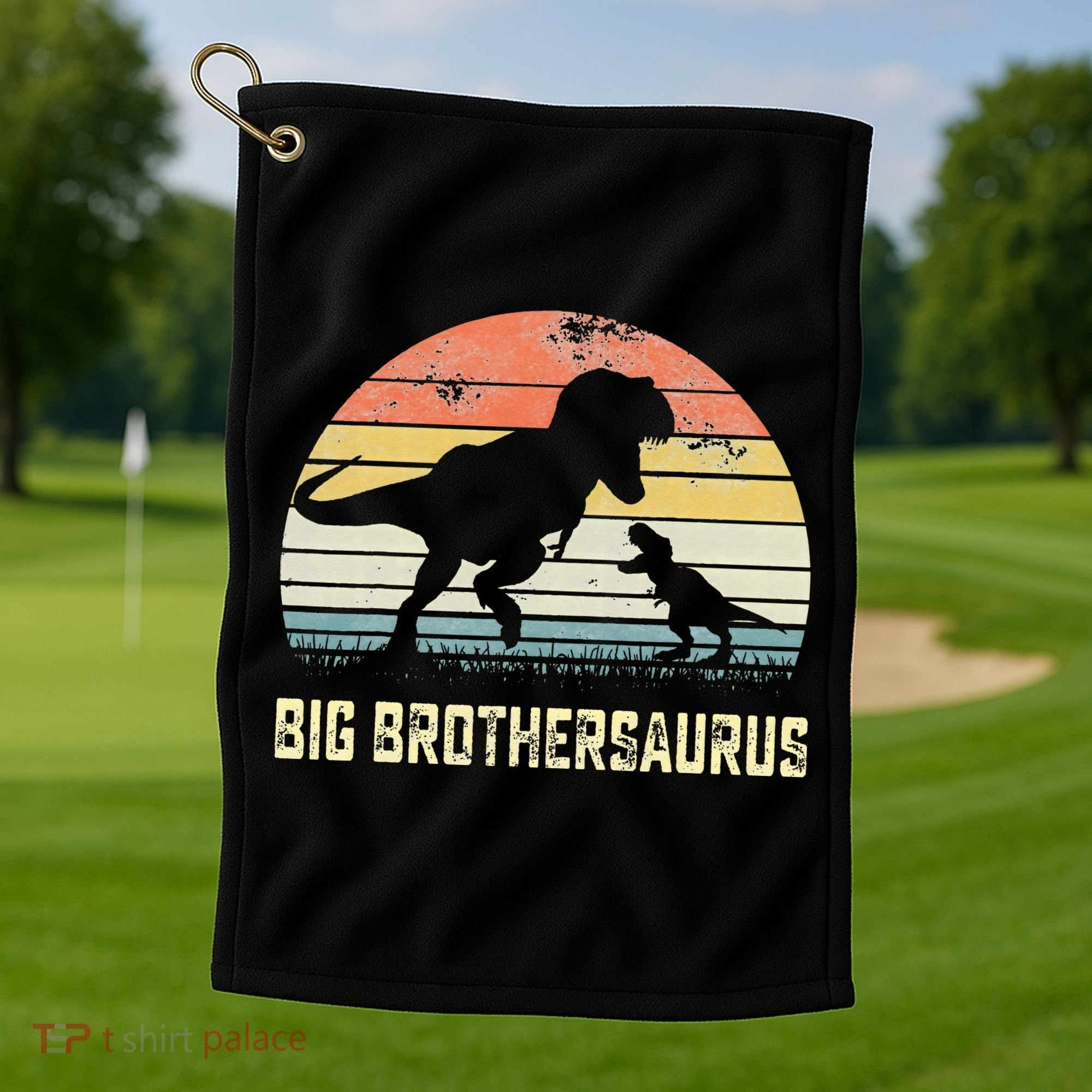 Big Brothersaurus T Rex Dinosaur Big Brother Saurus Family Golf Towel