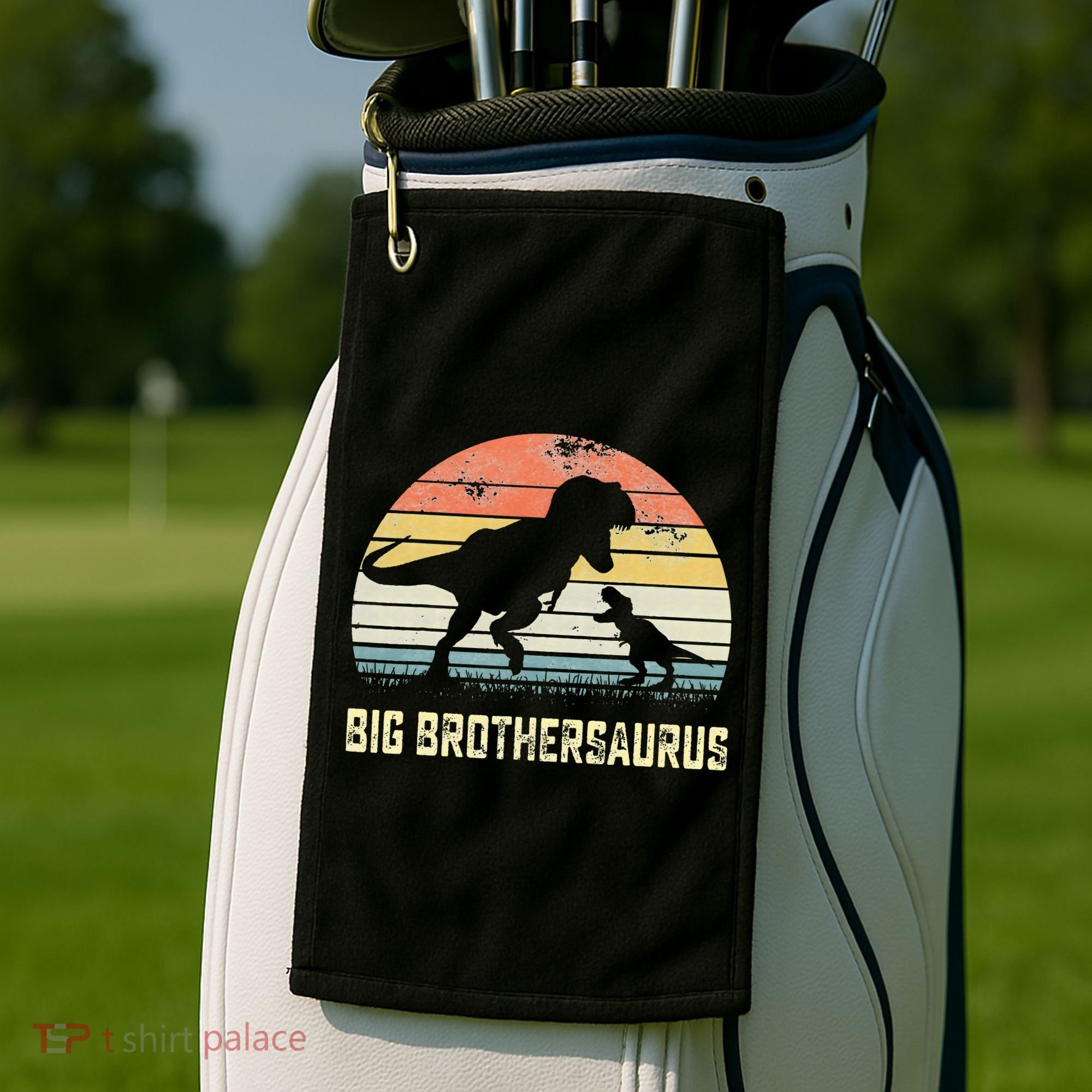 Big Brothersaurus T Rex Dinosaur Big Brother Saurus Family Golf Towel