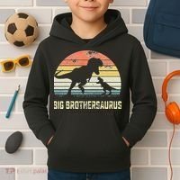 Big Brothersaurus T Rex Dinosaur Big Brother Saurus Family Kids Hoodie thumb 2
