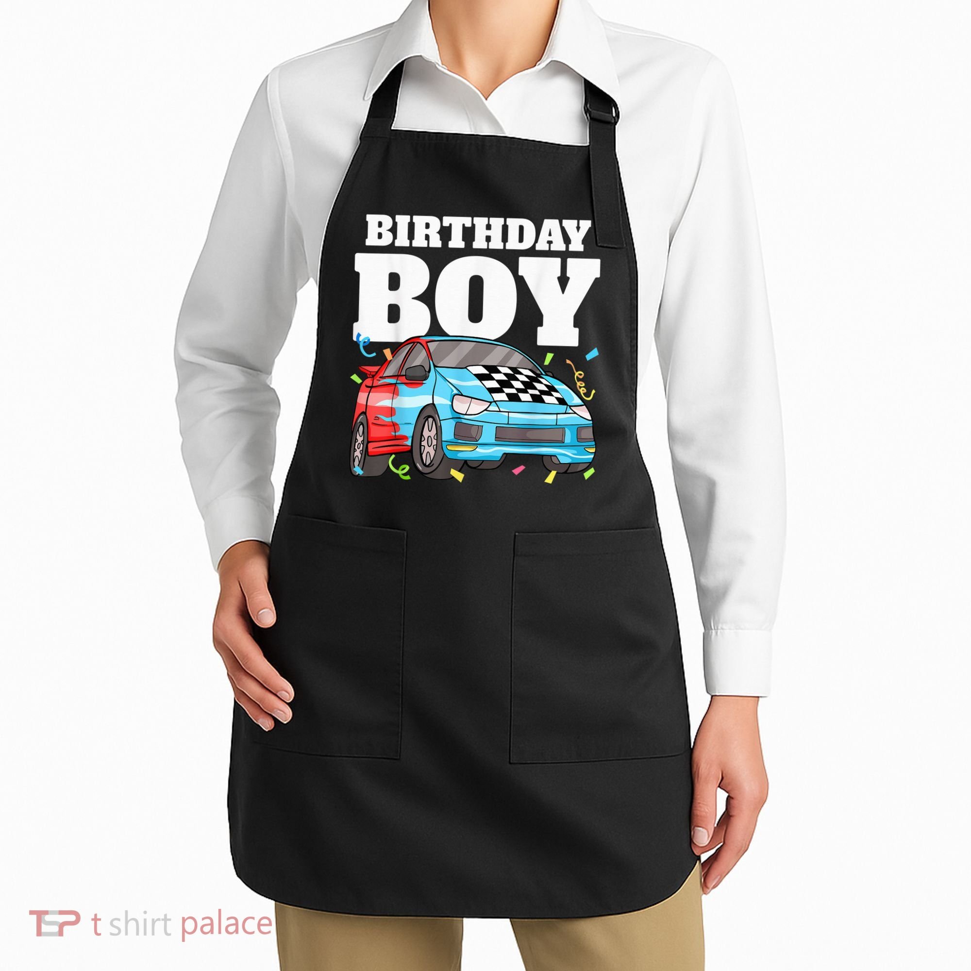 Birthday Boy Toddler Race Car Racing Car Driver Theme Apron