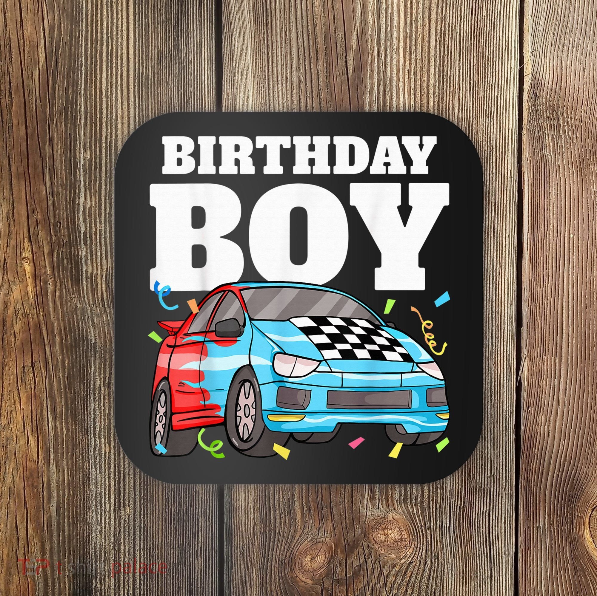 Birthday Boy Toddler Race Car Racing Car Driver Theme Coaster