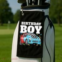 Birthday Boy Toddler Race Car Racing Car Driver Theme Golf Towel thumb 2