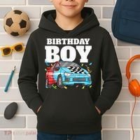 Birthday Boy Toddler Race Car Racing Car Driver Theme Kids Hoodie thumb 2