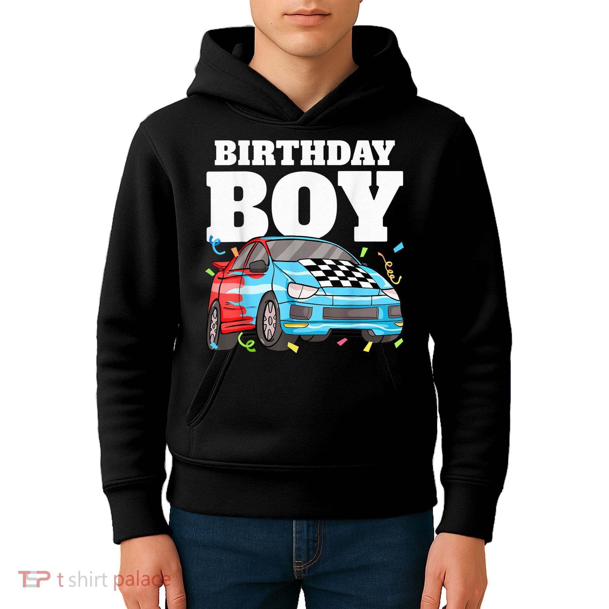 Birthday Boy Toddler Race Car Racing Car Driver Theme Kids Hoodie