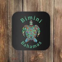 Bimini, Bahamas Tribal Turtle Gift Coaster thumb 0