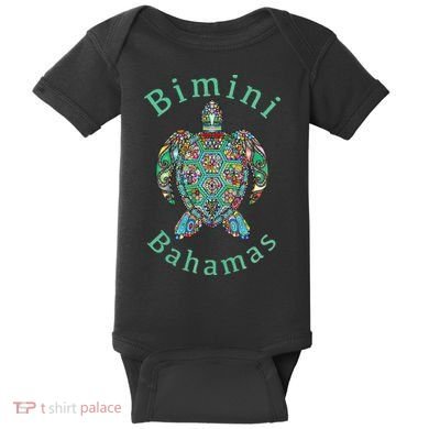 Bimini, Bahamas Tribal Turtle Gift Baby Bodysuit