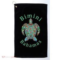 Bimini, Bahamas Tribal Turtle Gift Golf Towel thumb 0